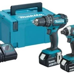 Pack outils sans fil Makita DLX2131MJ - Pack 2 outil sans fil - 18V Li-ion - Perceuse visseuse à percussion (DHP482) & visseuse à percussion (DTD152) - 2 batteries 4,0 Ah - MAKPAC