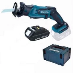 Scie sabre sans fil Makita DJR183Y1J Scie sabre sans fil 18V Li-Ion (machine seule) + (1x batterie 1,5Ah) dans MAKPAC - changement rapide
