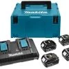 Kit de démarrage sans fil Makita 1972156-9 Set de démarrage à batterie 18V Li-Ion (4x batterie 4.0Ah) + chargeur double dans MAKPAC