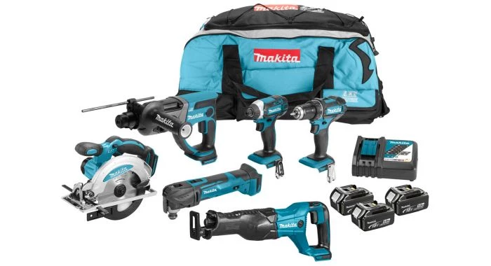 Pack outils sans fil Makita DLX6038T Ensemble de plusieurs outils sans-fil 18V Li-ion - 3 batteries 5,0 Ah - Sac 1 Pack outils sans fil Makita DLX6038T Ensemble de plusieurs outils sans-fil 18V Li-ion - 3 batteries 5,0 Ah - Sac