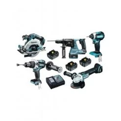 Pack outils sans fil Makita DLX5023TJ Pack 5 outils sans-fil - 18V Li-ion - 3 batteries 5,0 ah - MAKPAC