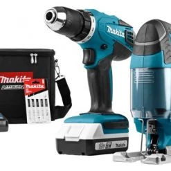 Pack outils sans fil Makita DK18298 Pack 2 outils sans fil - 18V Li-ion - Perceuse visseuse (DF457D) & Scie sauteuse (JV183D) - Batteries (2x 1,5 Ah) - sac