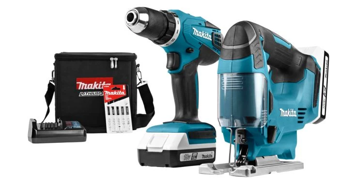 Pack outils sans fil Makita DK18298 Pack 2 outils sans fil - 18V Li-ion - Perceuse visseuse (DF457D) & Scie sauteuse (JV183D) - Batteries (2x 1,5 Ah) - sac 1 Pack outils sans fil Makita DK18298 Pack 2 outils sans fil - 18V Li-ion - Perceuse visseuse (DF457D) & Scie sauteuse (JV183D) - Batteries (2x 1,5 Ah) - sac