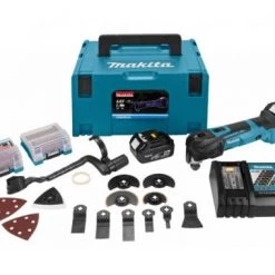 Outil multifonction sans fil Makita DTM51RTJX3 Outil multi-fonction à batteries 18V Li-Ion (2x batterie 5.0Ah) dans MAKPAC + jeu d'accessoires 42 pièces - changement rapide