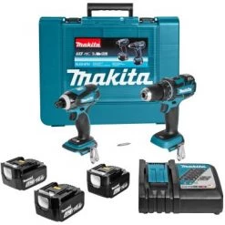 Pack outils sans fil MAKITA DLX2116TX1 Ensemble sans fil 14,4V Li-ion - Perceuse / vis de batterie (DDF470Z) et Visseuse à percussion (DTD134Z) - Batterie (3x 5,0 ah) - Coffret