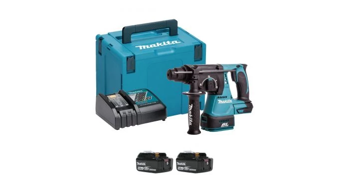 Perforateur burineur sans fil Makita DHR242RTJ - Perforateur burineur sans-fil - 18V Li-ion - SDS-plus - Kit (2x 5,0 Ah) - MAKPAC - 2 J - Brushless 1 Perforateur burineur sans fil Makita DHR242RTJ - Perforateur burineur sans-fil - 18V Li-ion - SDS-plus - Kit (2x 5,0 Ah) - MAKPAC - 2 J - Brushless