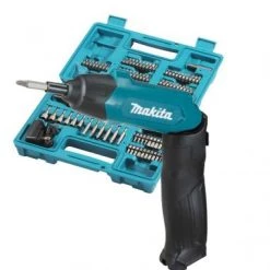 Visseuse sans fil Makita DF001DW Tournevis à batterie 3,6V Li-Ion (1x 1,5Ah) + coffret d'embouts de 81 pièces inclus - 6Nm