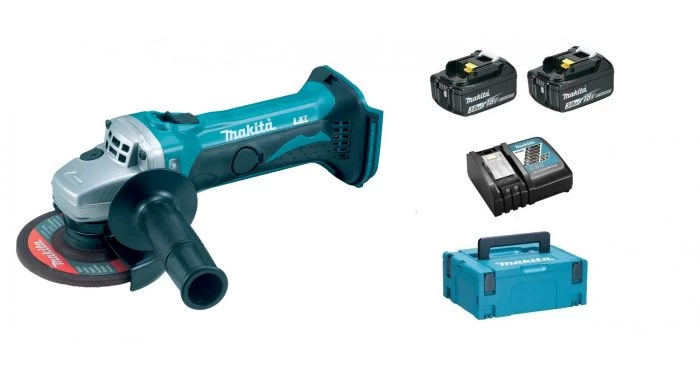 Meuleuse d'angle sans fil Makita DGA452RFJ Meuleuse d'angle sans-fil - 18V Li-ion - 2 batteries 3,0 Ah - MAKPAC - 115 mm 1 Meuleuse d'angle sans fil Makita DGA452RFJ Meuleuse d'angle sans-fil - 18V Li-ion - 2 batteries 3,0 Ah - MAKPAC - 115 mm