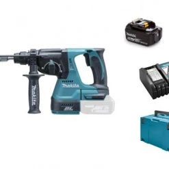 Perforateur burineur sans fil Makita DHR243RTJ Perforateur burineur sans-fil - 18V Li-ion - SDS-plus - Kit (2x 5,0 Ah) - Mandrin serrage rapide - MAKPAC - Brushless- 2 J