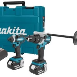 Pack outils sans fil MAKITA DLX2146T Ensemble 2 outils sans-fil - 18V Li-ion - Perceuse visseuse à percussion (DHP481) et Visseuse à percussion (DTD152) - 2 batteries 5,0 ah) - coffret