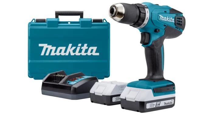 Perceuse à percussion sans fil Makita HP457DWE - Perceuse visseuse à percussion 18V Li-Ion (2x batterie 1.3Ah) dans coffret 2 Perceuse à percussion sans fil Makita HP457DWE - Perceuse visseuse à percussion 18V Li-Ion (2x batterie 1.3Ah) dans coffret – Image 2