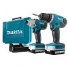 Pack outils sans fil Makita DK1497 - Pack 2 outils sans fil - 14,4V Li-ion - Perceuse visseuse (DF347DW) & Visseuse à percussion (TD126DW) - Batteries (2x 1,3 Ah) - coffret